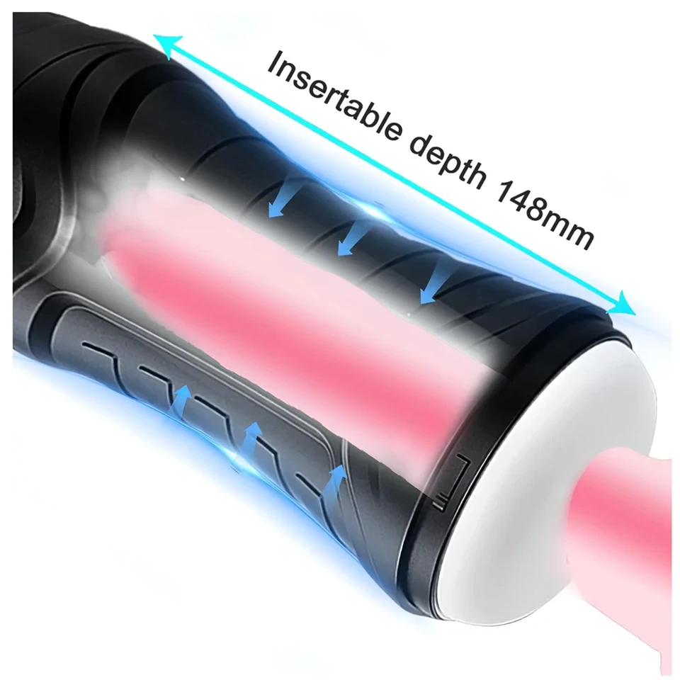 AlvUp - szívó rezgő maszturbátor (fekete)