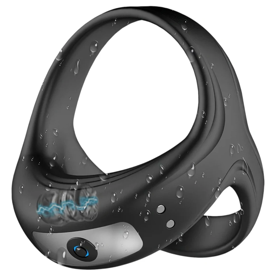 AlvUp - vibrációs pénisz- és heregyűrű (fekete)