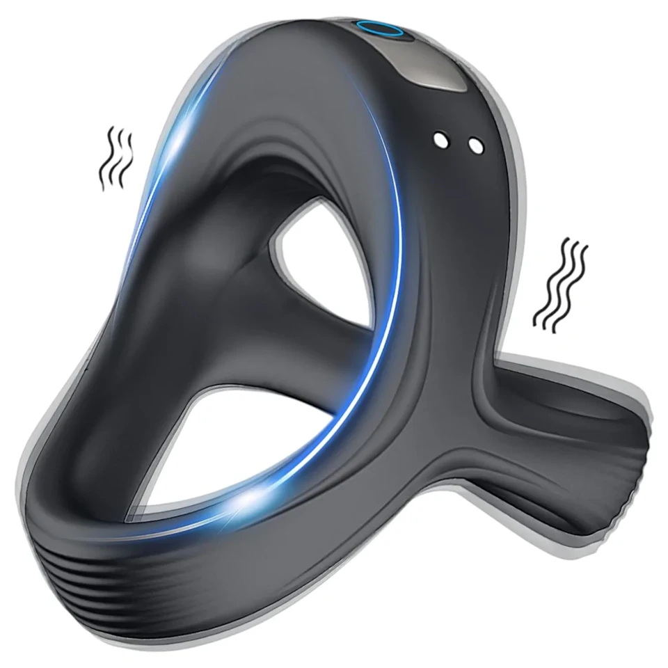 AlvUp - vibrációs pénisz- és heregyűrű (fekete)