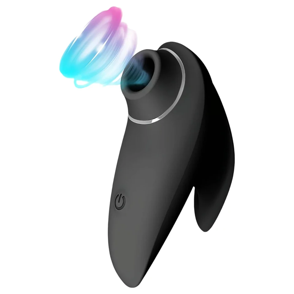 AlvUp - léghullámos csikló izgató vibrátor (fekete)