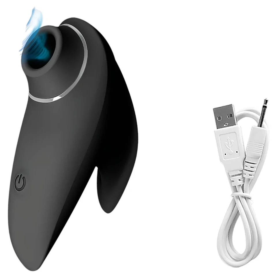 AlvUp - léghullámos csikló izgató vibrátor (fekete)