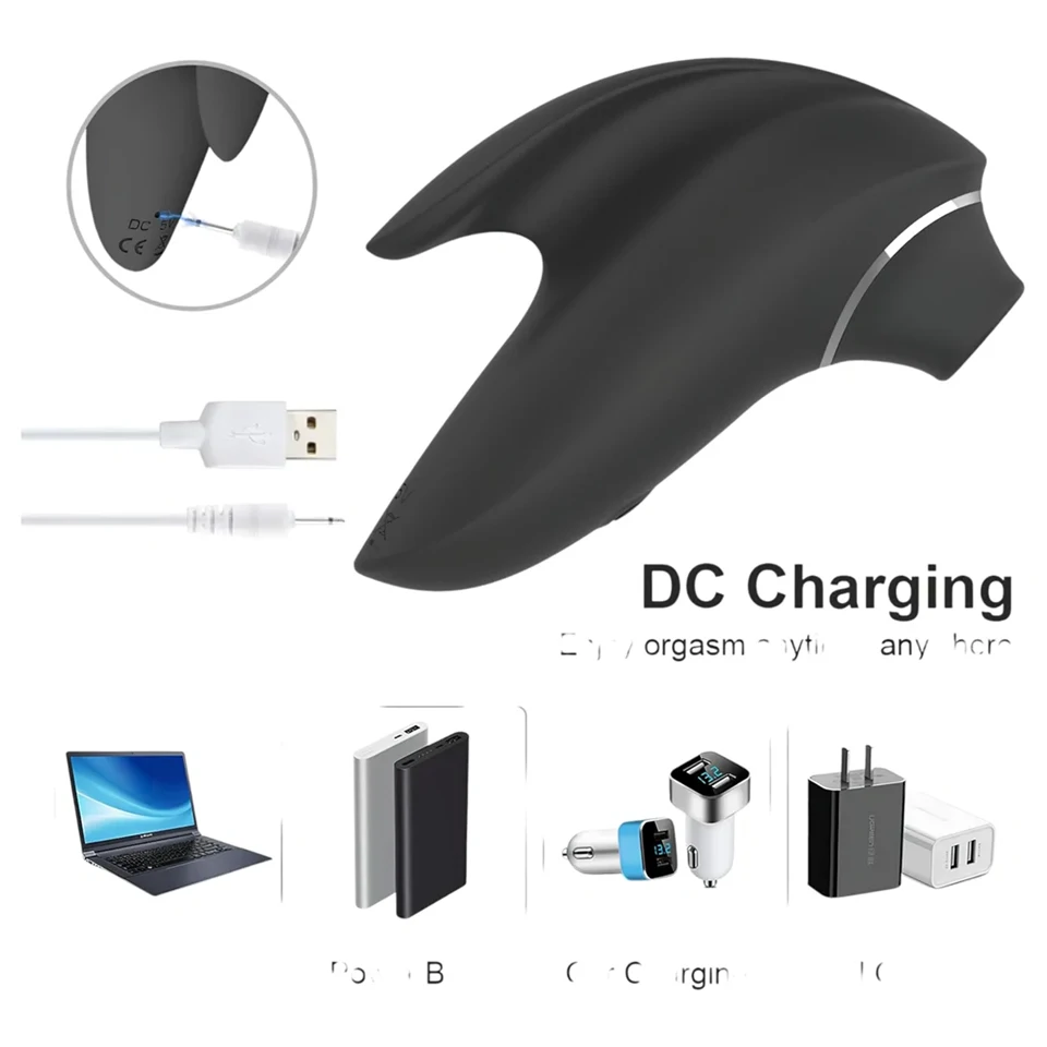 AlvUp - léghullámos csikló izgató vibrátor (fekete)