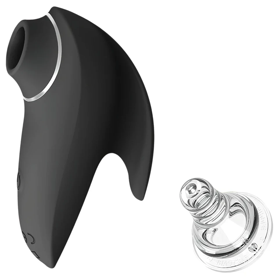 AlvUp - léghullámos csikló izgató vibrátor (fekete)