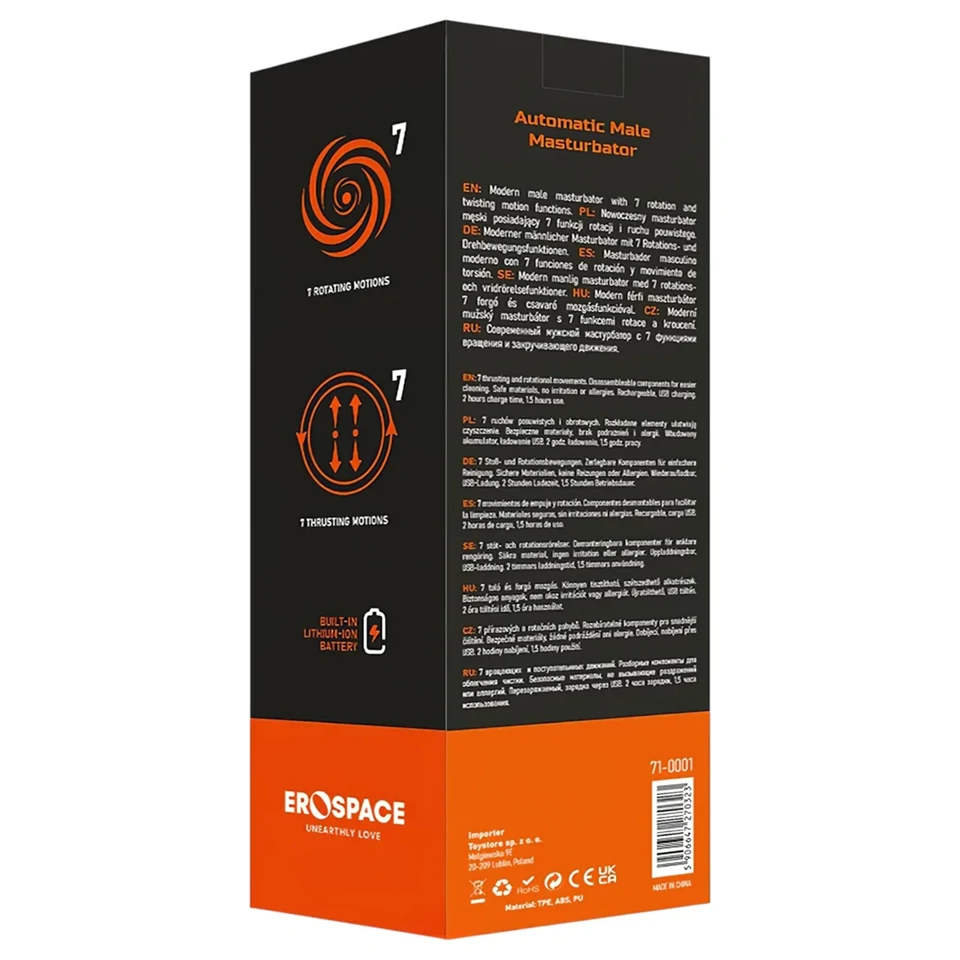 Men's Play - lökő forgó maszturbátor (fekete)