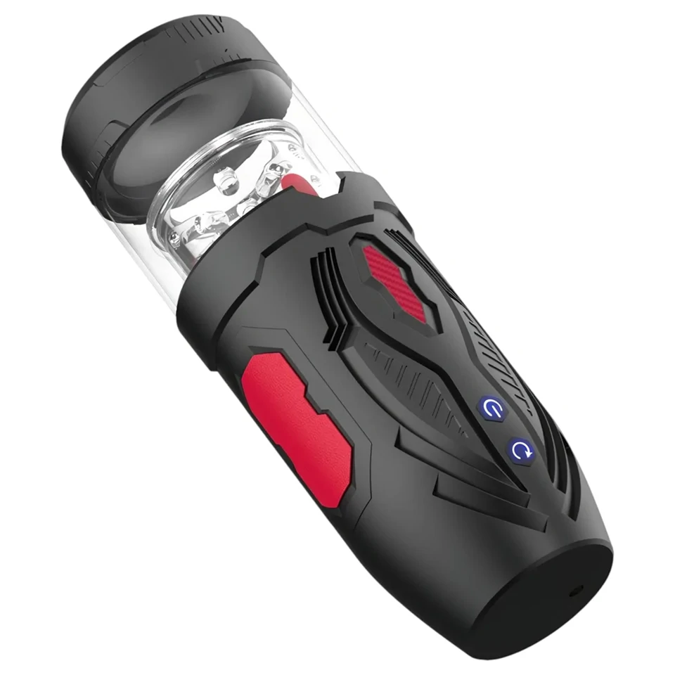 Men's Play - lökő forgó maszturbátor (fekete)