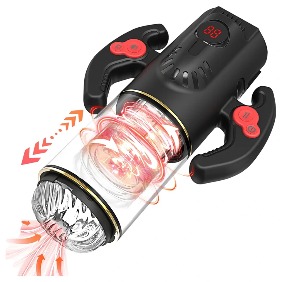 AlvUp - lökő forgó maszturbátor (fekete)