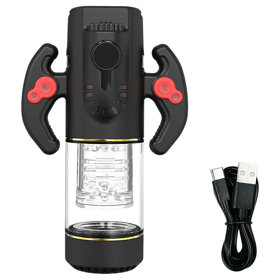 AlvUp - lökő forgó maszturbátor (fekete)