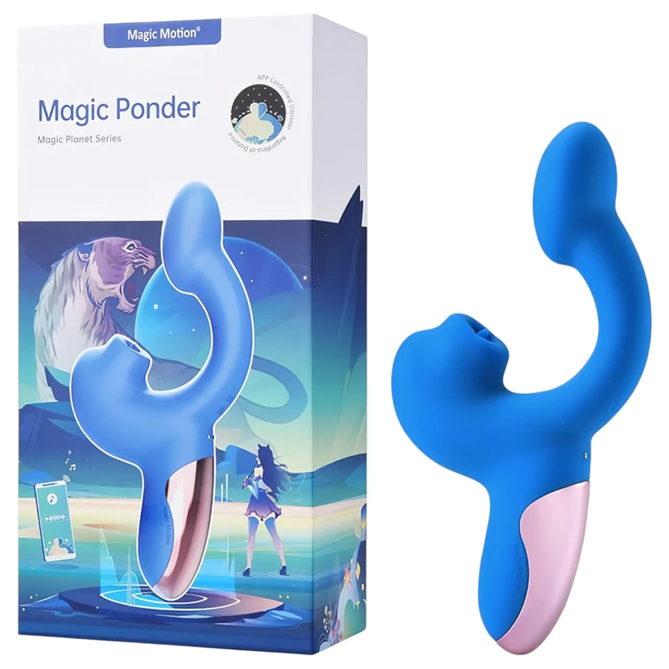 Magic Motion Magic Ponder - 2in1 csiklókaros vibrátor (kék)