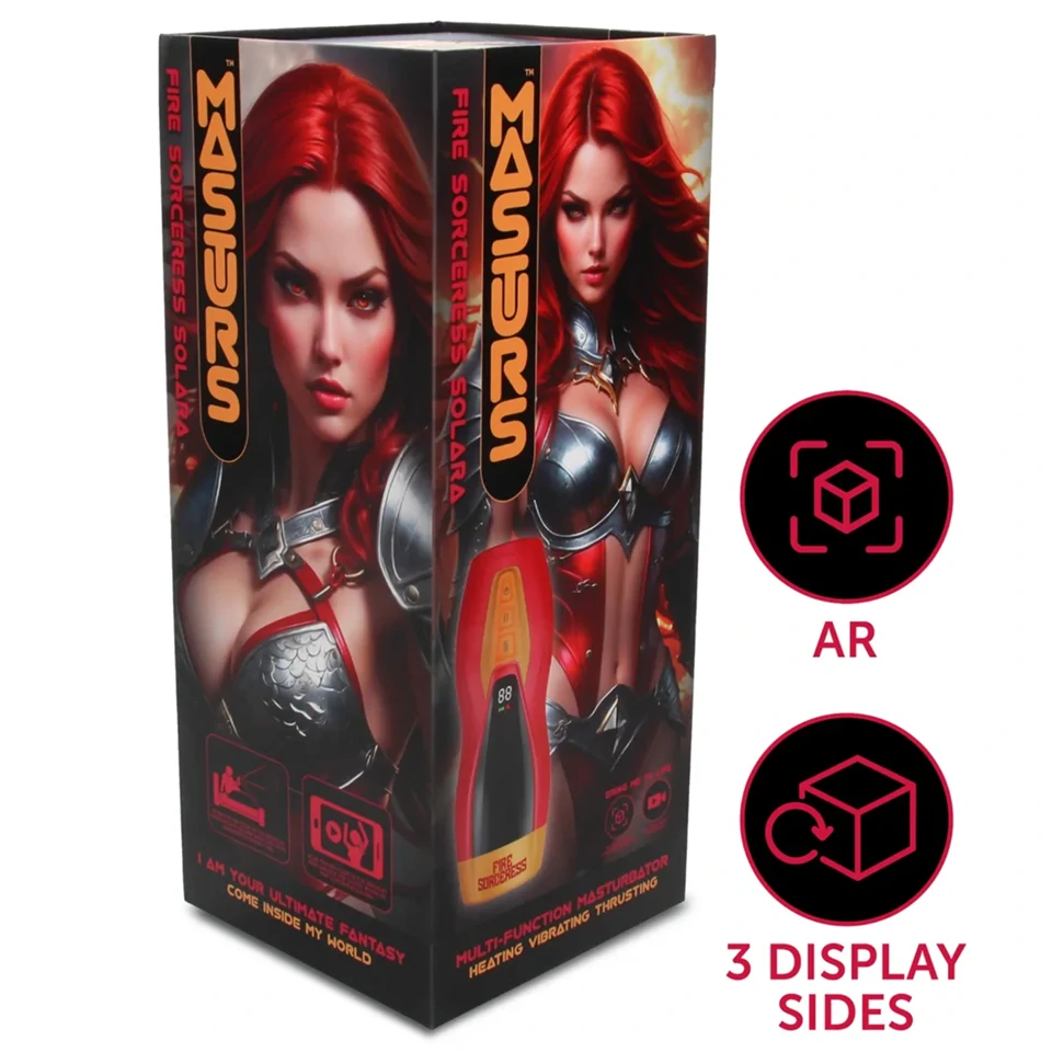 Masturs Solara - melegítő fel-le mozgó AR maszturbátor (piros)