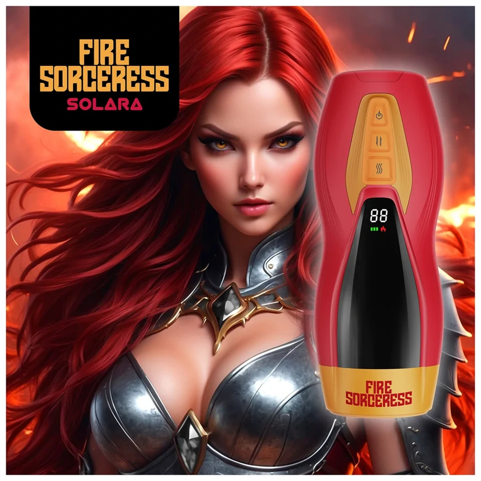 Masturs Solara - melegítő fel-le mozgó AR maszturbátor (piros)