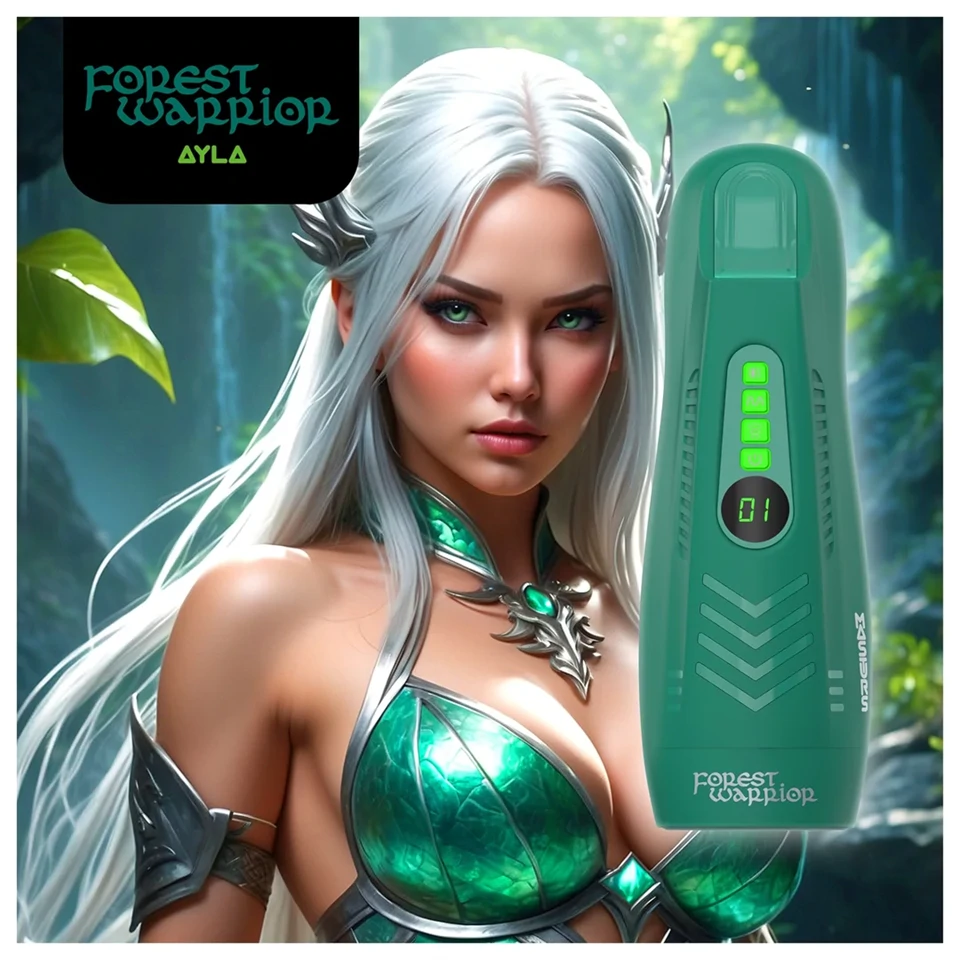 Masturs Ayla - nyögő szívó-rezgő AR maszturbátor (zöld)