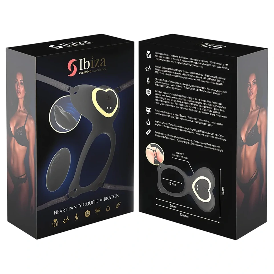 IBIZA - felcsatolható csiklóizgató vibrátor (fekete)