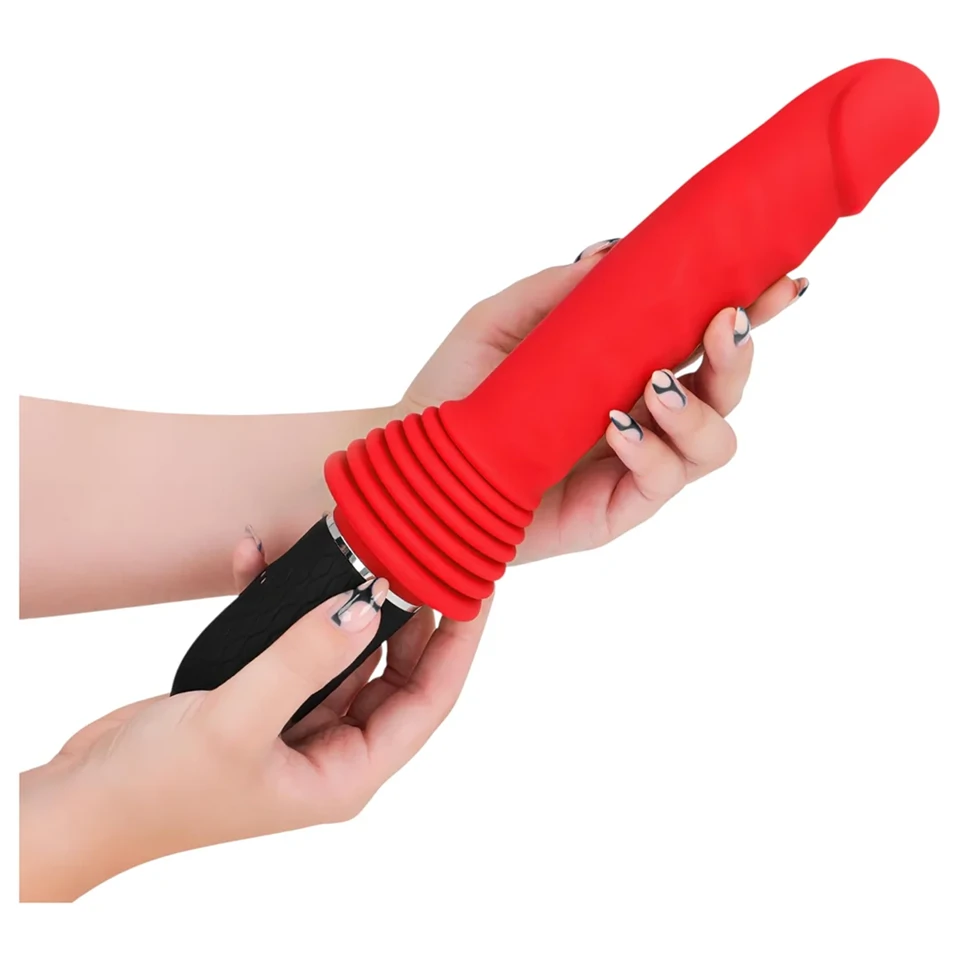 Intense Cynthia - tapadó talpas lökő vibrátor (piros)