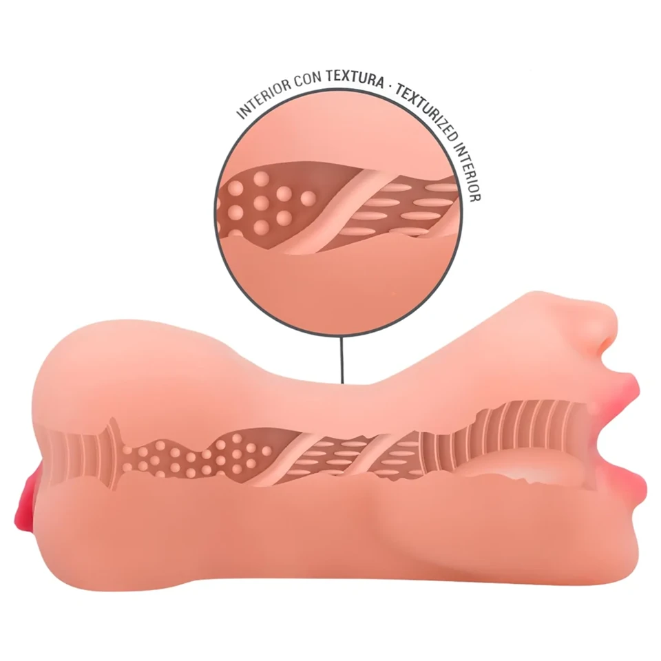 Intense Deep Touch Riley - élethű száj és punci maszturbátor (natúr)