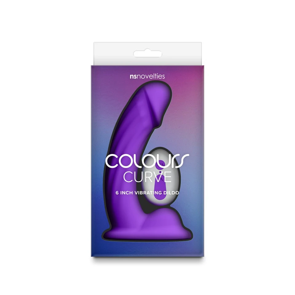 Colours - Curve - Vibrating - 6" Dildo - Purple