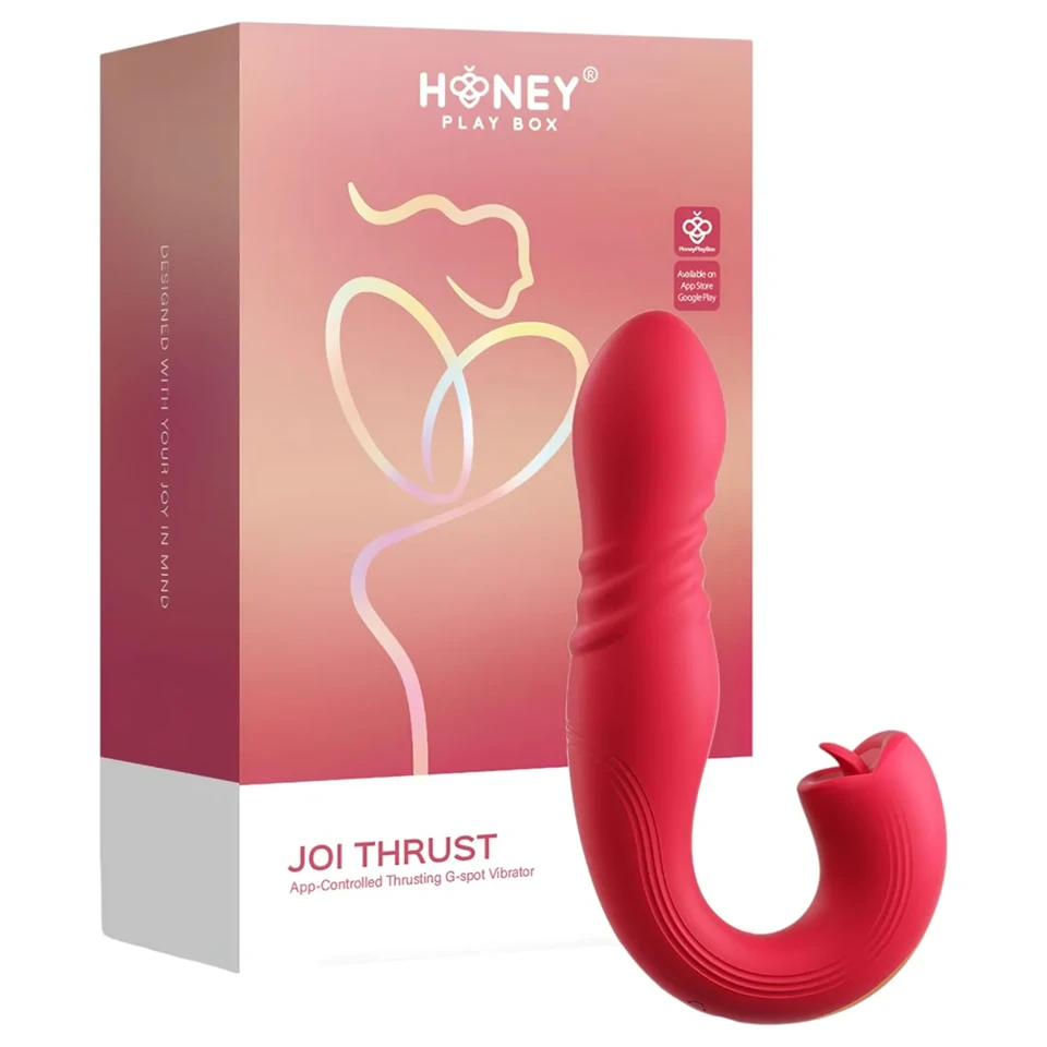 Honey Play Box Joi Thrust 2 - okos lökő, nyaló vibrátor (piros)