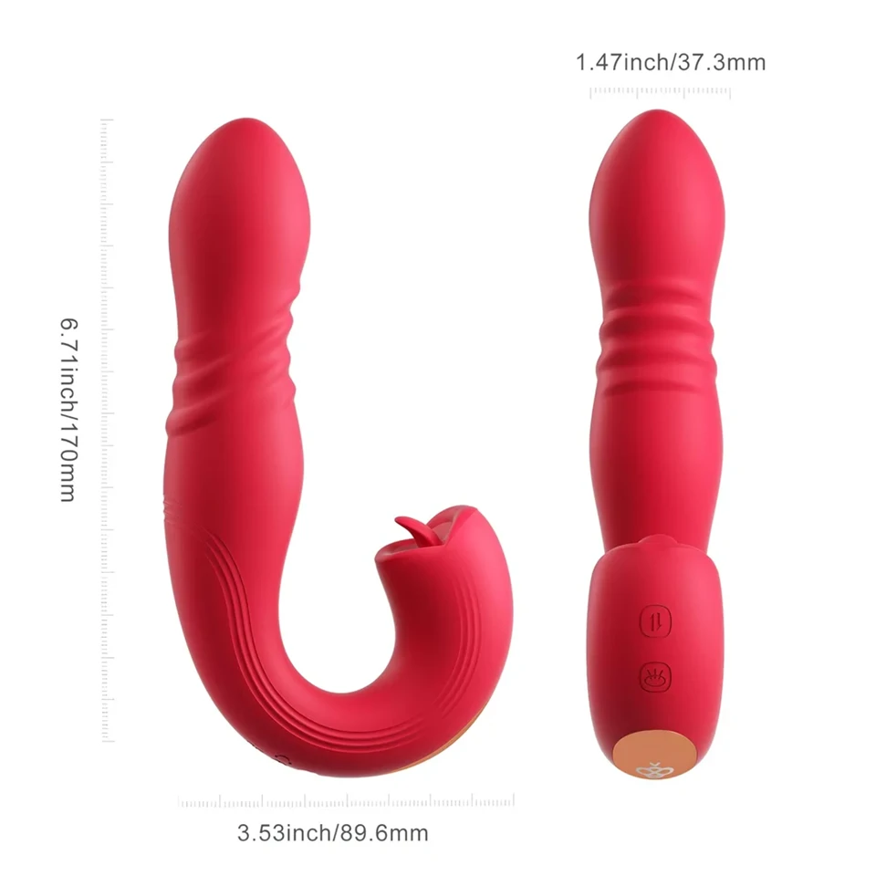 Honey Play Box Joi Thrust 2 - okos lökő, nyaló vibrátor (piros)