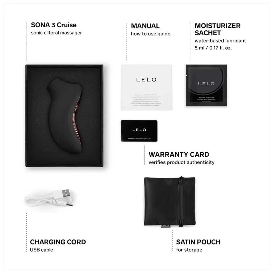 LELO Sona 3 Cruise - hanghullámos csiklóizgató (fekete)