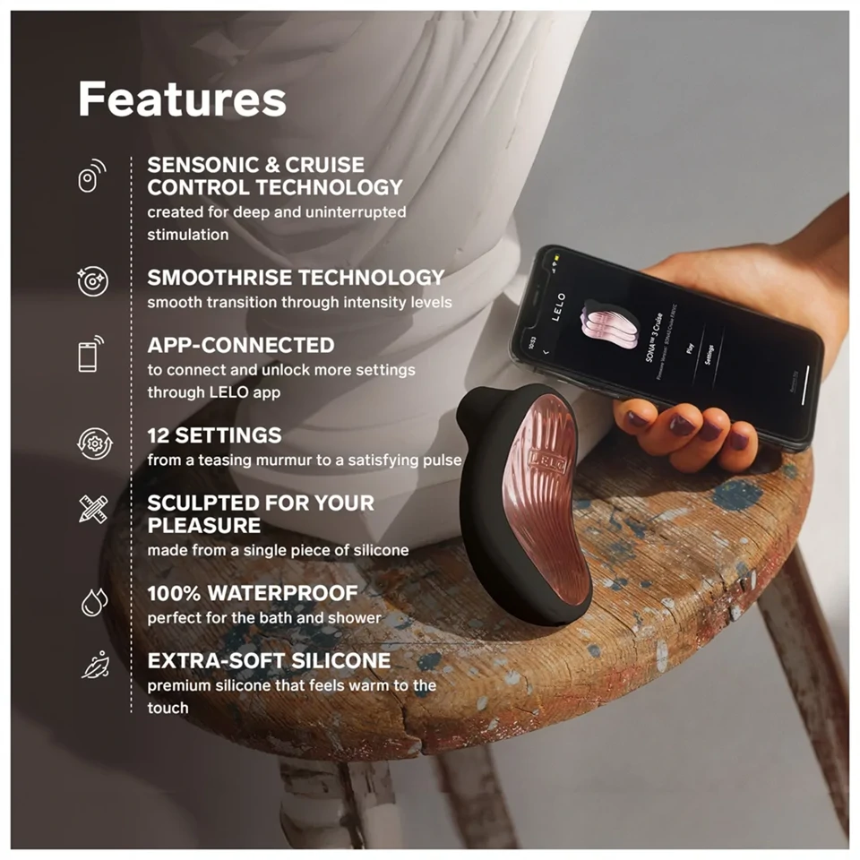 LELO Sona 3 Cruise - hanghullámos csiklóizgató (fekete)