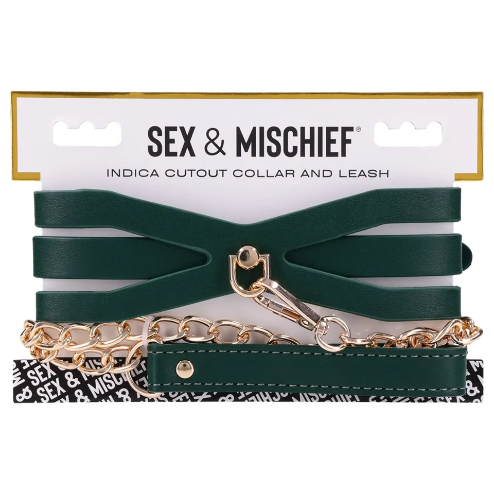 Sportsheets - nyakörv pórázzal (zöld)