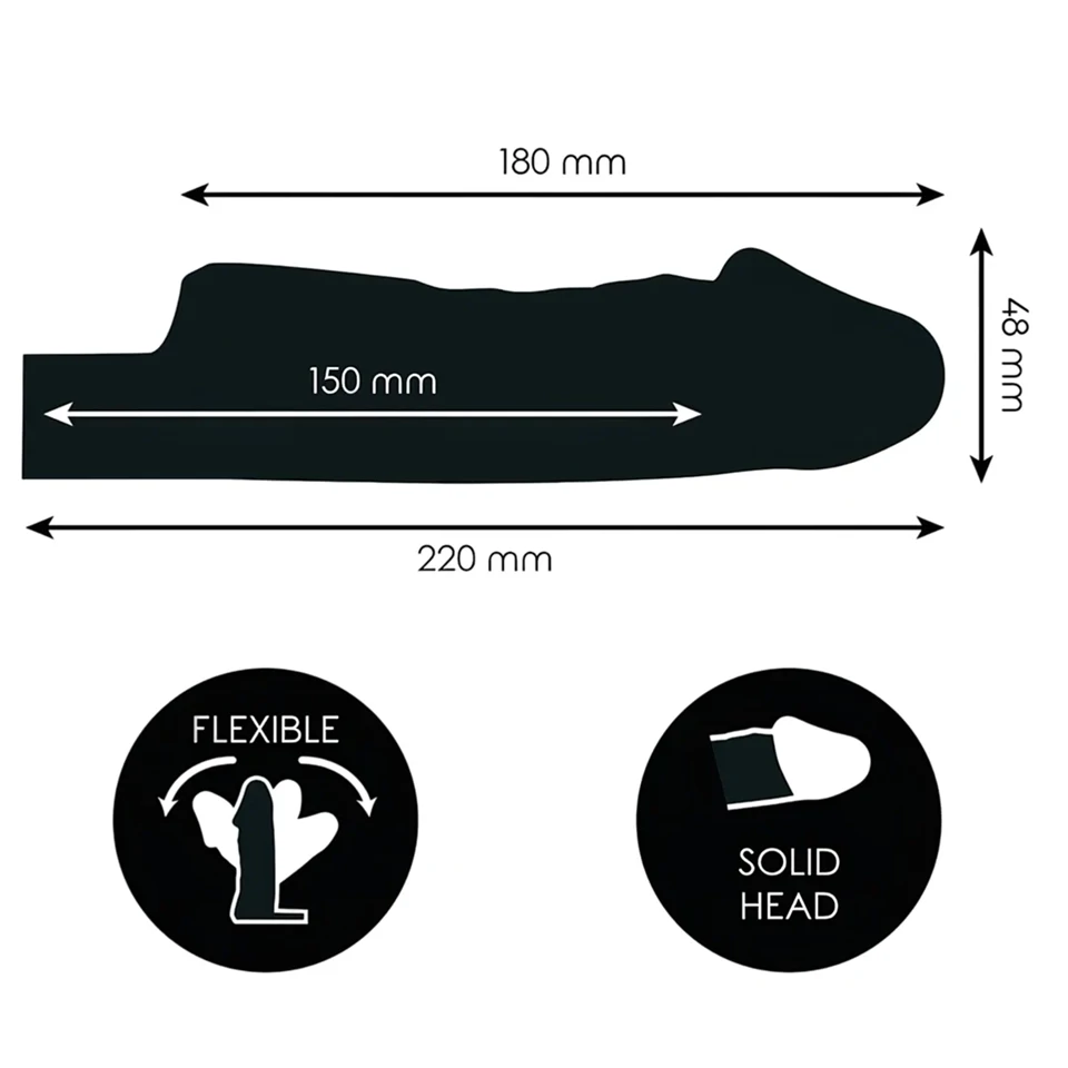 Addicted Toys - péniszköpeny heregyűrűvel - 27 cm (áttetsző)