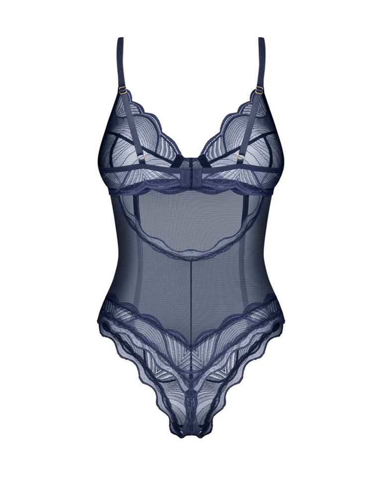 Nightly Blue crotchless teddy M/L