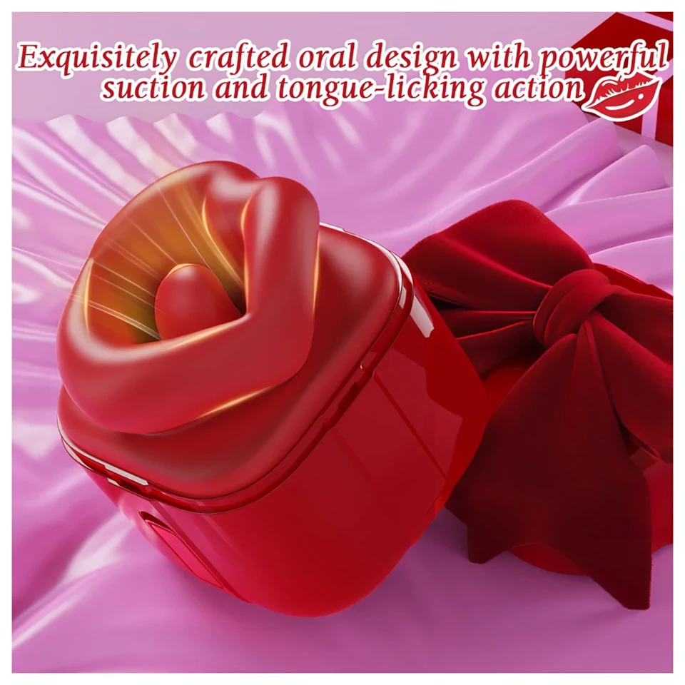 SEX HD Lovely Kiss - nyaló-szívó vibrátor (piros)