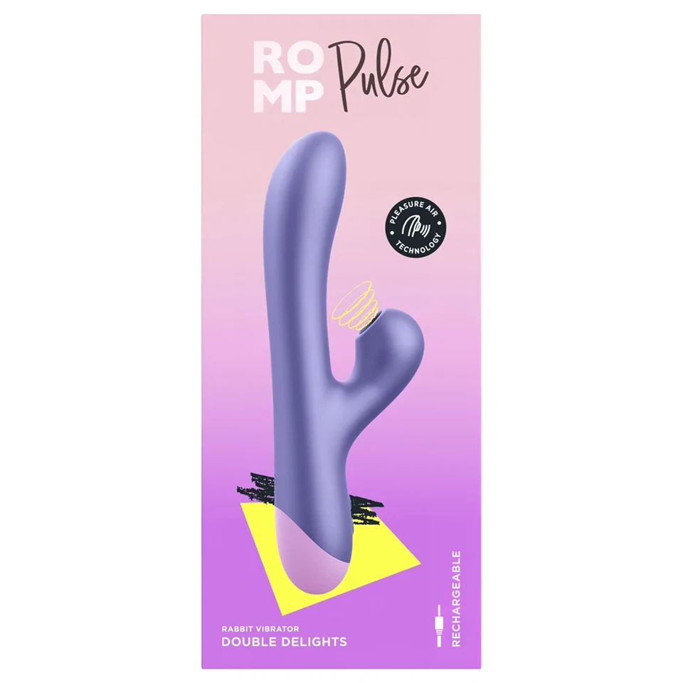 ROMP Pulse - G-pont vibrátor léghullámos csiklóizgatóval (lila)