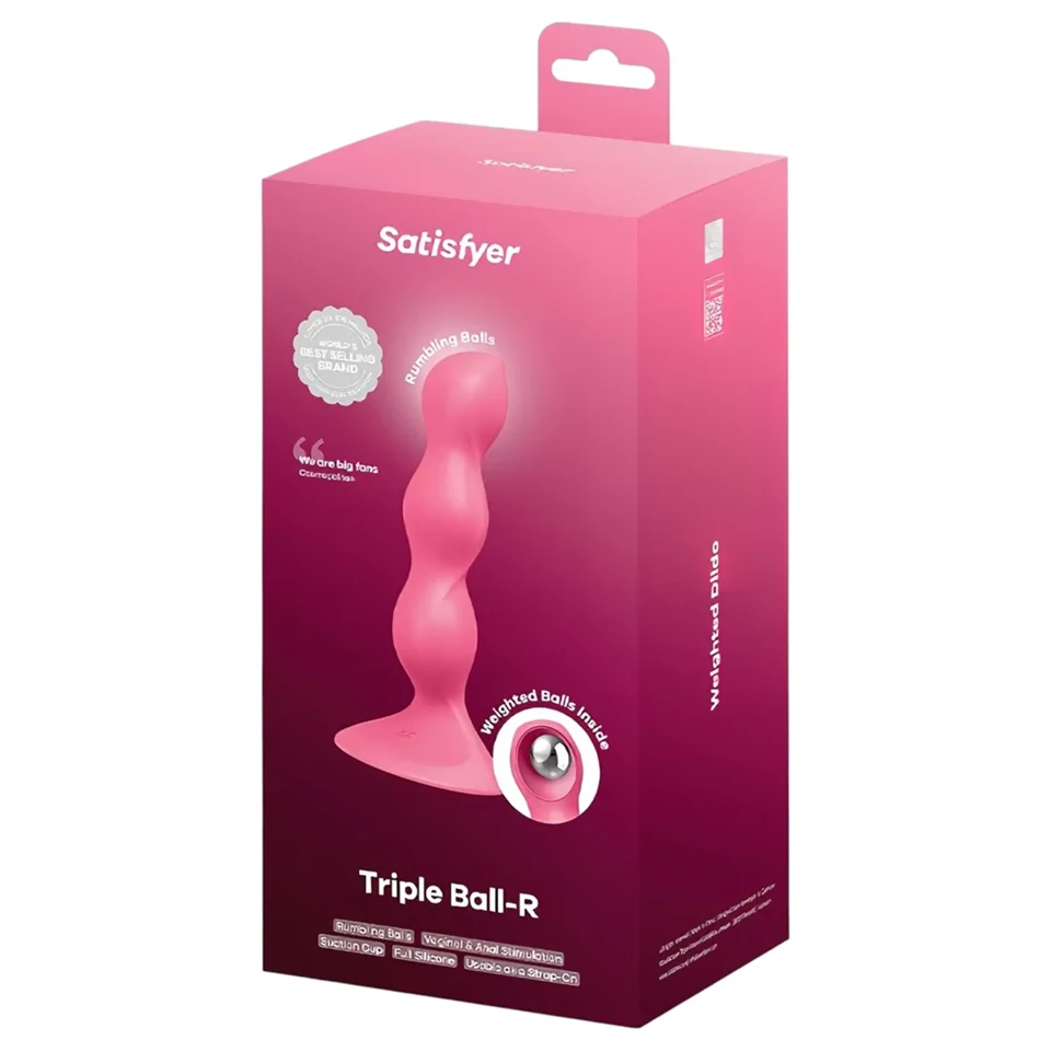 Satisfyer Triple Ball-R - gyöngyös análvibrátor (pink)