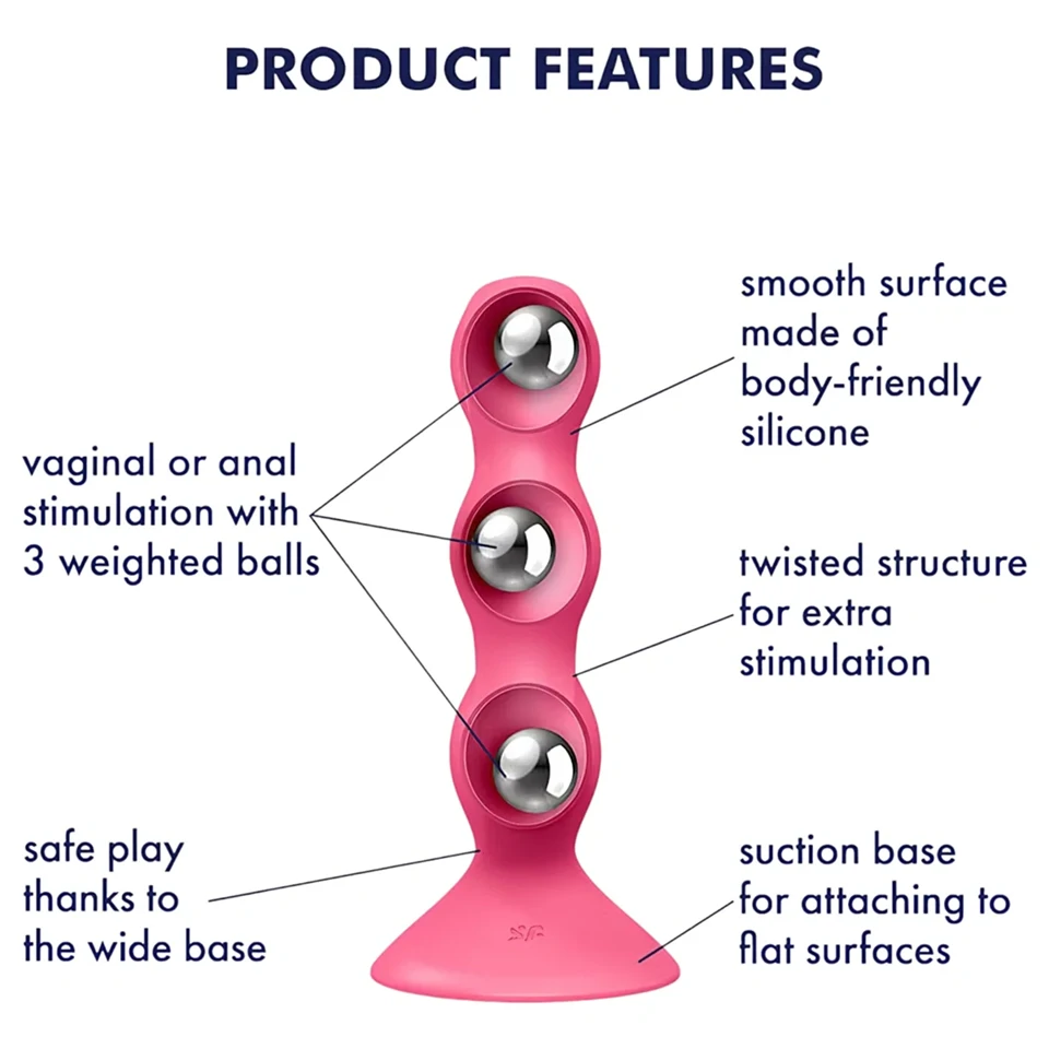 Satisfyer Triple Ball-R - gyöngyös análvibrátor (pink)
