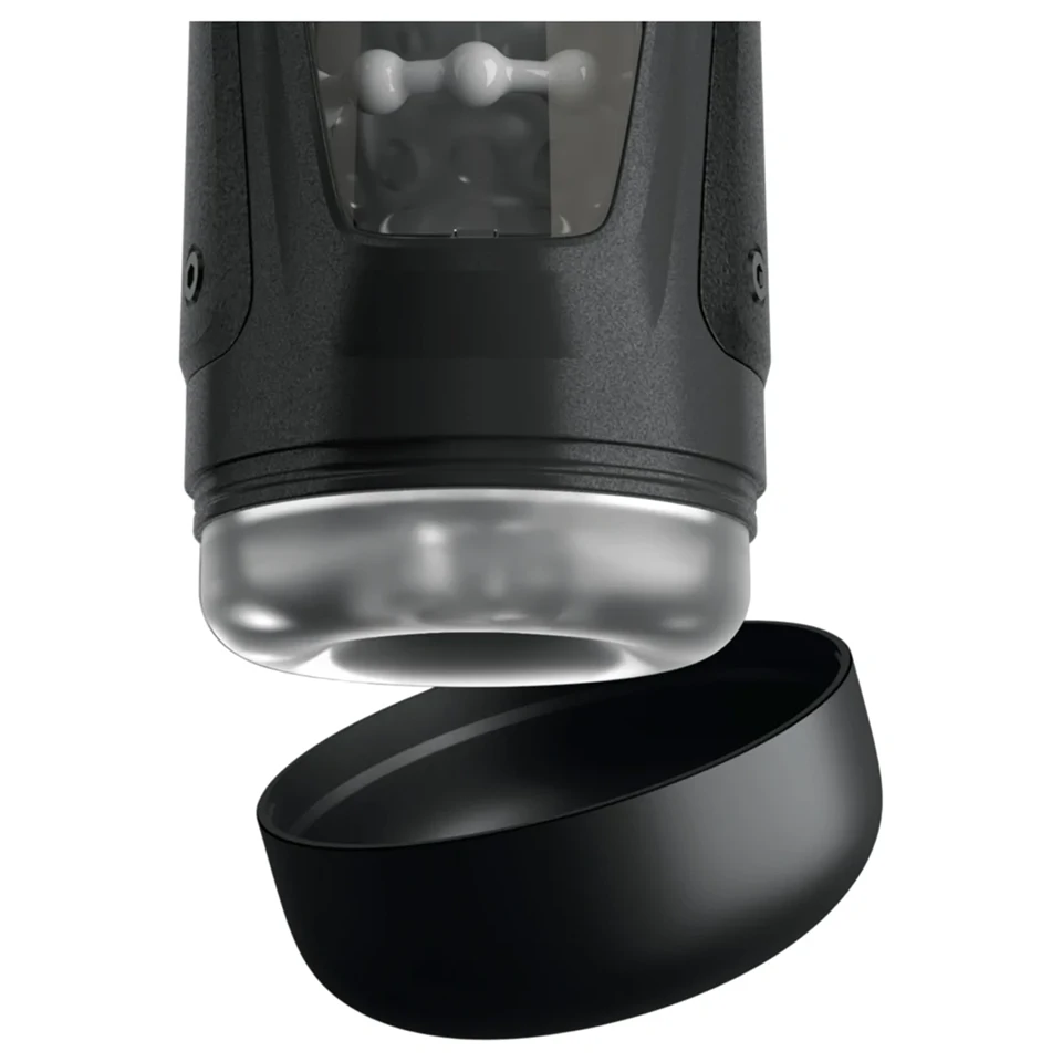 PDX Elite Moto-Bator Pro - gyöngyös, melegítős lökő maszturbátor (fekete)