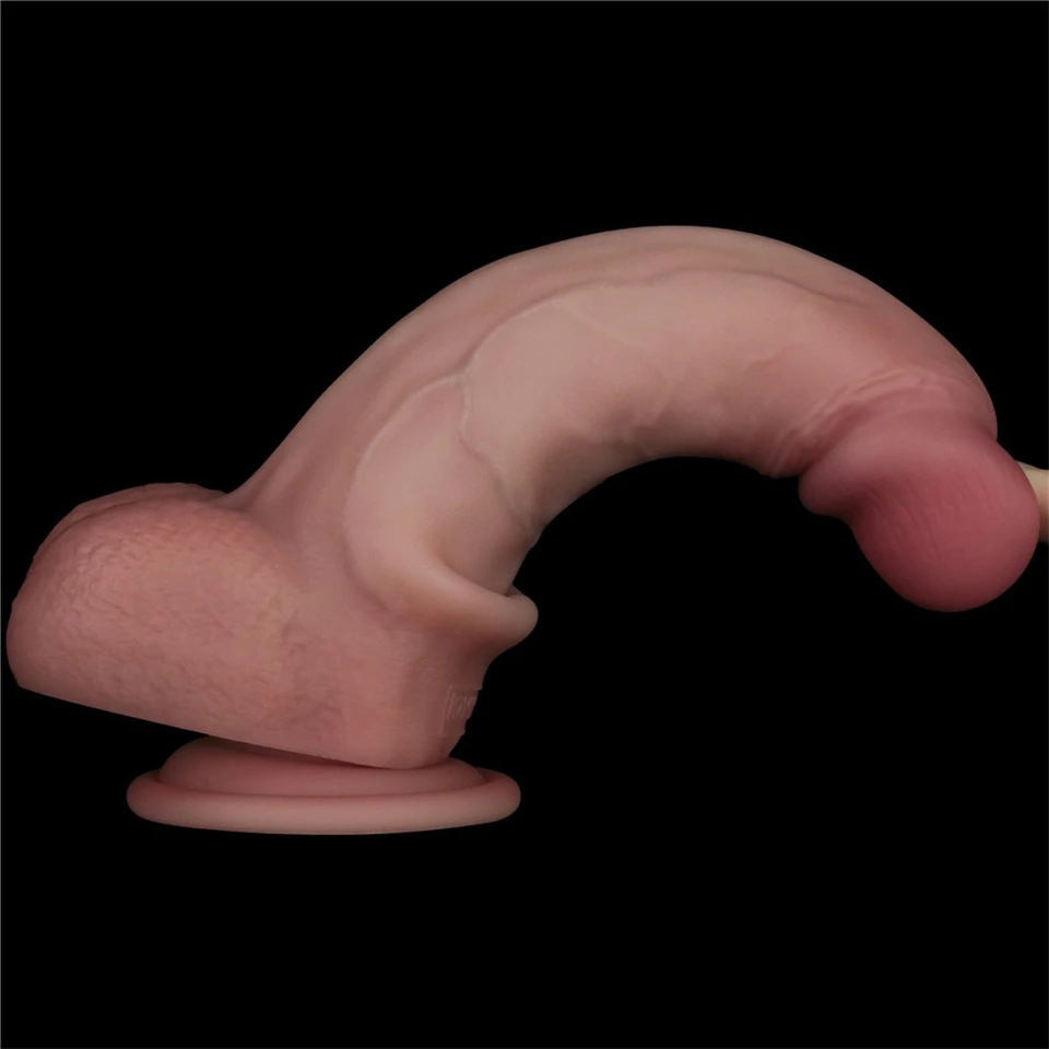 8" Vibrating Sliding Skin Pro II Silicone Dong
