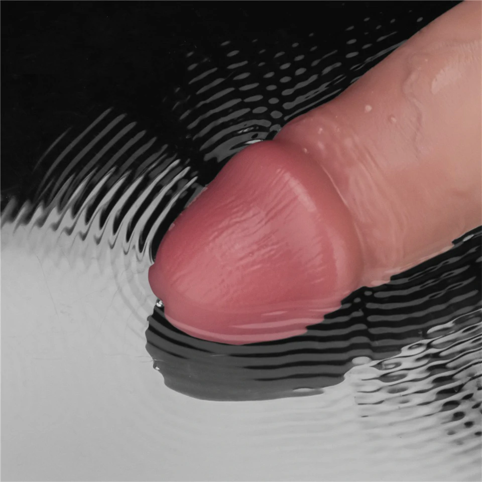 8" Vibrating Sliding Skin Pro II Silicone Dong