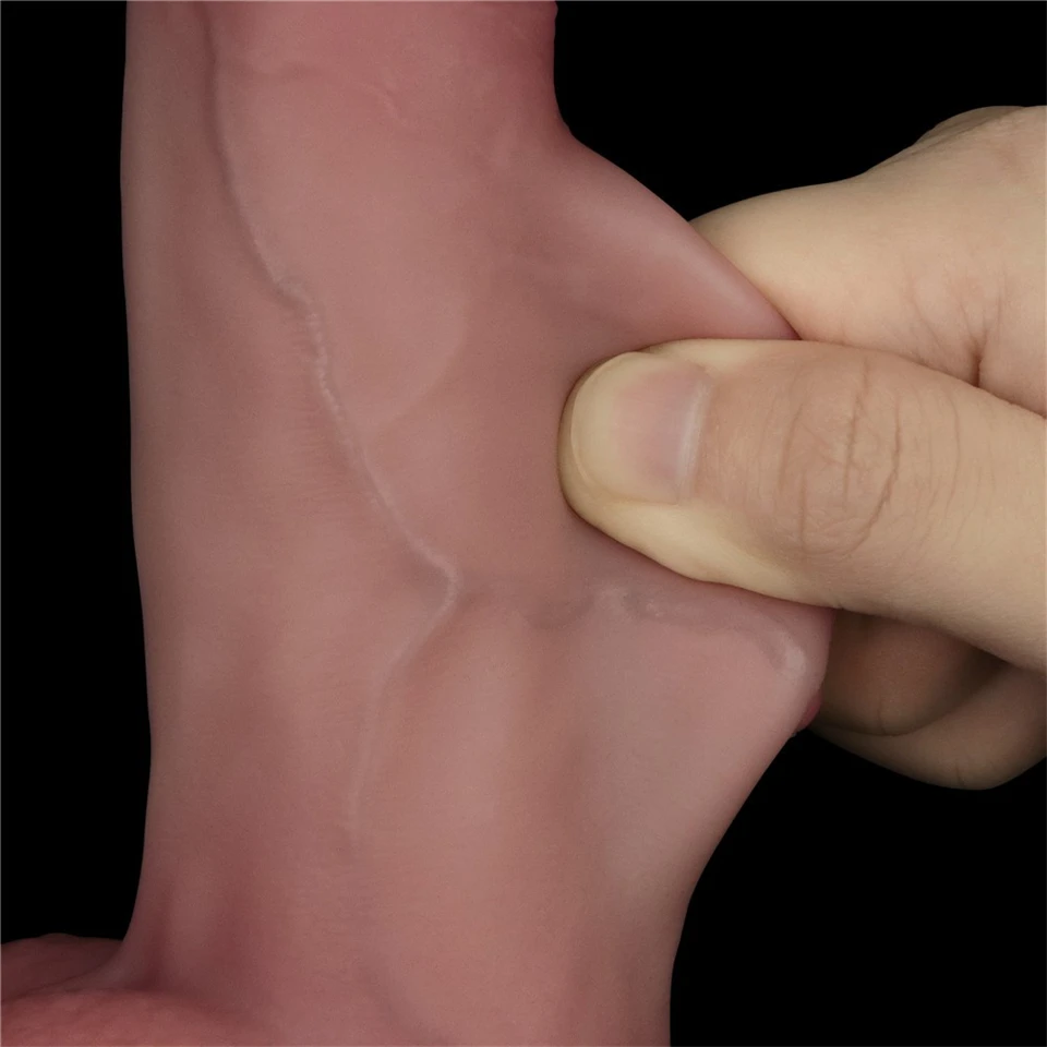 8" Vibrating Sliding Skin Pro II Silicone Dong