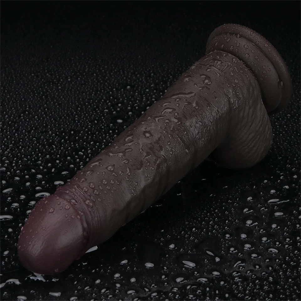 8.5'' Sliding Skin Pro II Dual Layer Silicone Dong (Black)