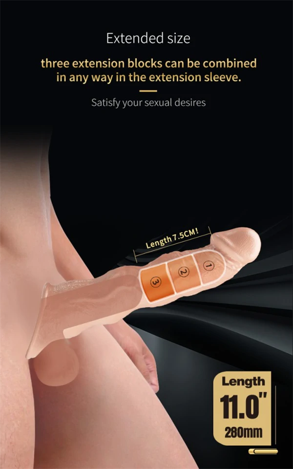 Pretty Love Extension Penis Sleeve 11" Flesh