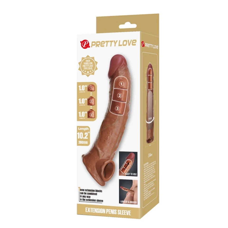 Pretty Love Extension Penis Sleeve 10,2" Brown