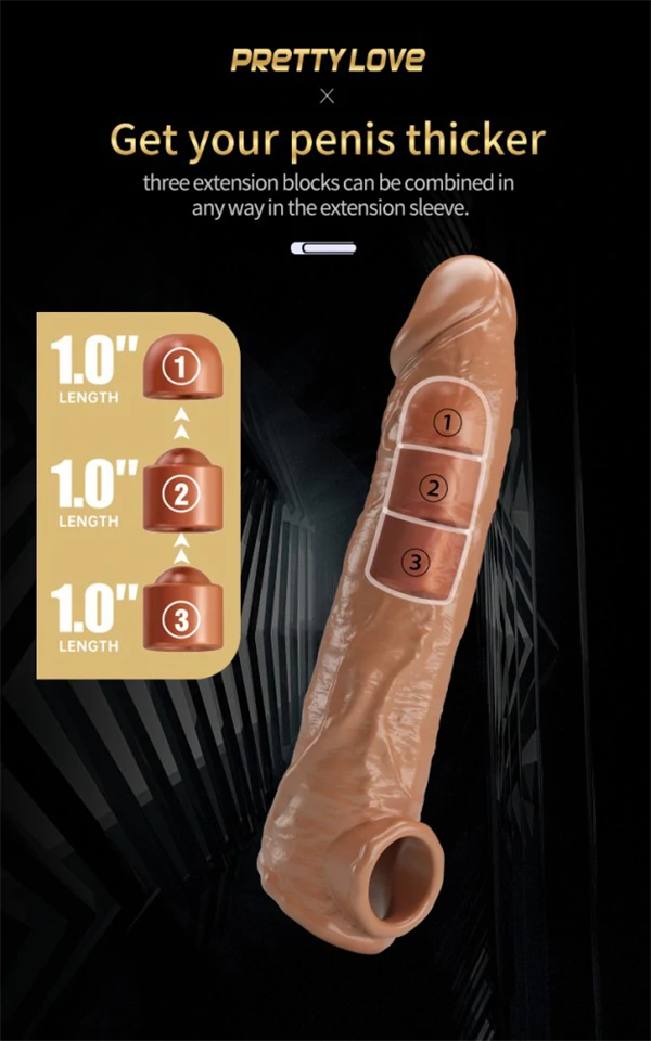Pretty Love Extension Penis Sleeve 10,2" Brown