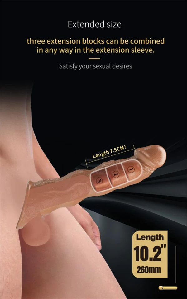 Pretty Love Extension Penis Sleeve 11" Brown