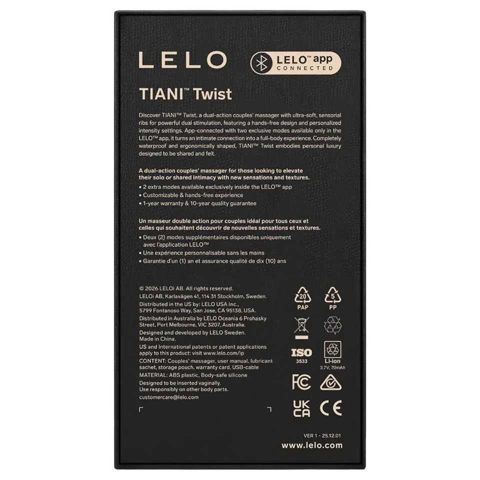 LELO Tiani Twist - okos párvibrátor (lila)