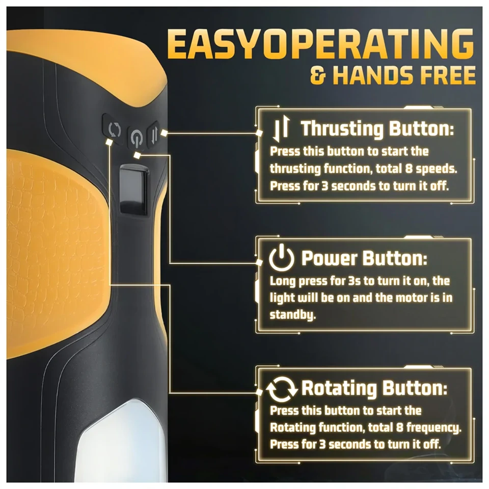 Lonely - lökő, forgó maszturbátor (fekete)