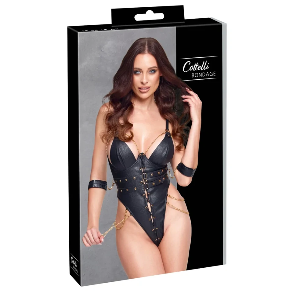 Cottelli - láncos bondage body (fekete)