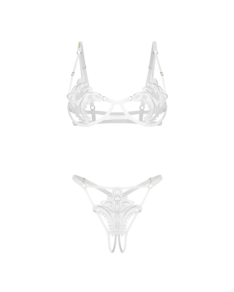 Luise Sublim White 2-pcs crotchless set L/XL