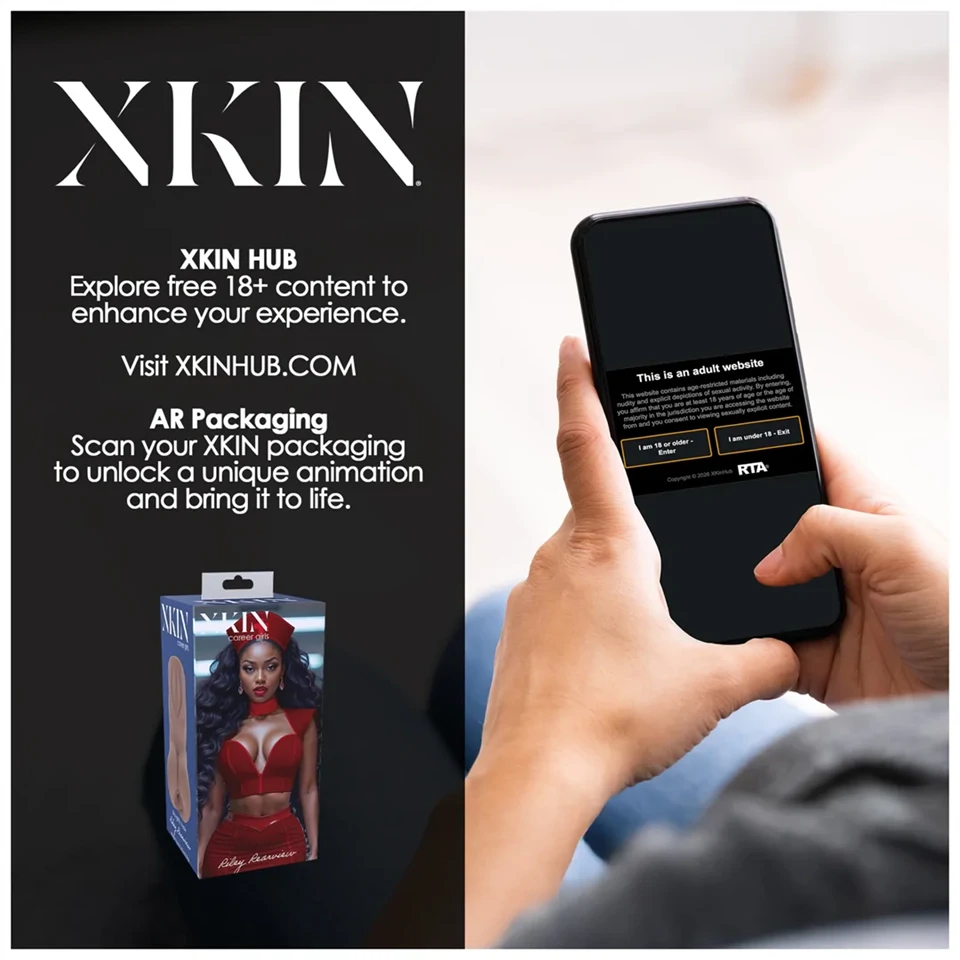XKIN Naughty Nurse Riley - élethű műpunci maszturbátor (sötét natúr)