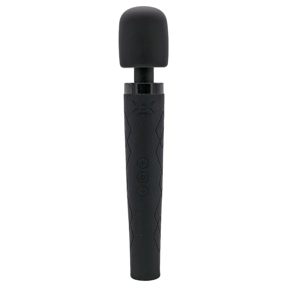 Pixey Deluxe Black Velvet - wand vibrátor L (fekete)