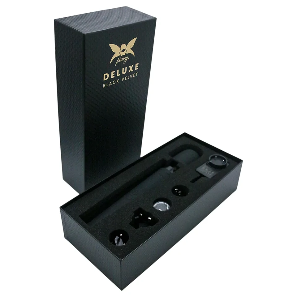 Pixey Deluxe Black Velvet - wand vibrátor L (fekete)