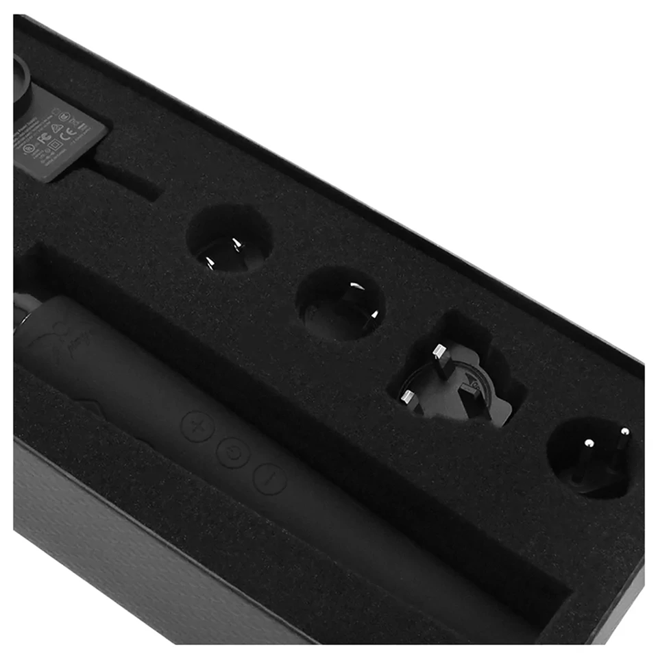 Pixey Deluxe Black Velvet - wand vibrátor L (fekete)