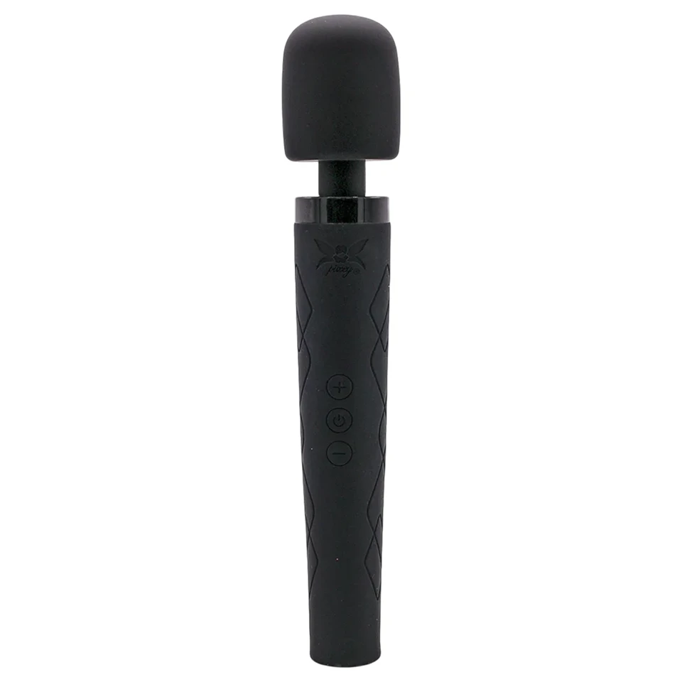 Pixey Deluxe Black Velvet - wand vibrátor M (fekete)