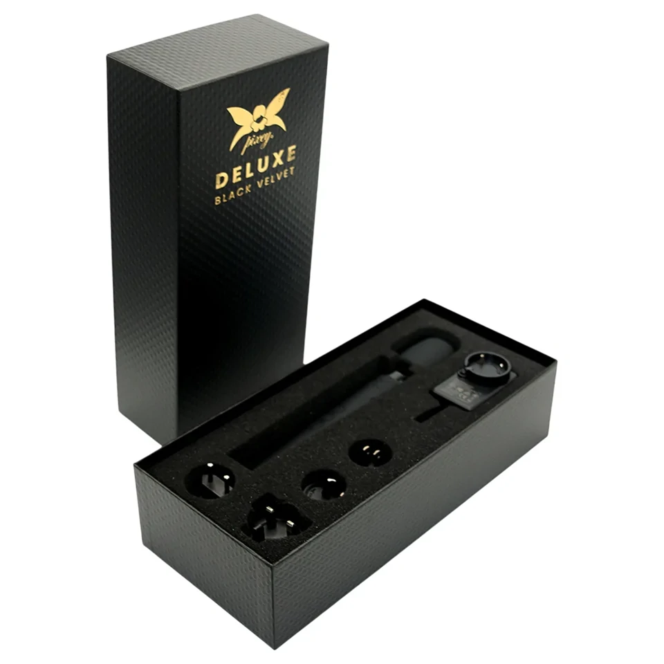 Pixey Deluxe Black Velvet - wand vibrátor M (fekete)