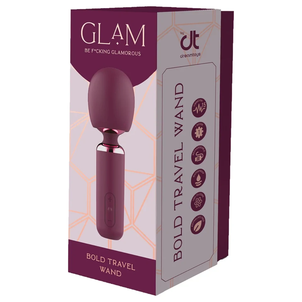 Glam - mini wand vibrátor (lila)